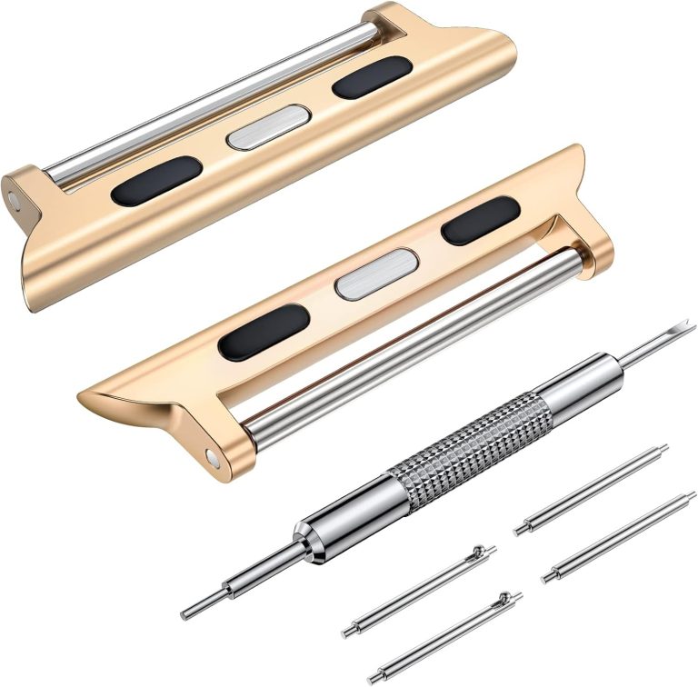 Wearlizer Watch Band Connector Compatible with Apple Watch Band Adapter, Replaceable Metal Connection Adapter with Replacement Tool for iWatch Ultra Series 8 7 6 5 4 3 2 1 22mm Width Straps