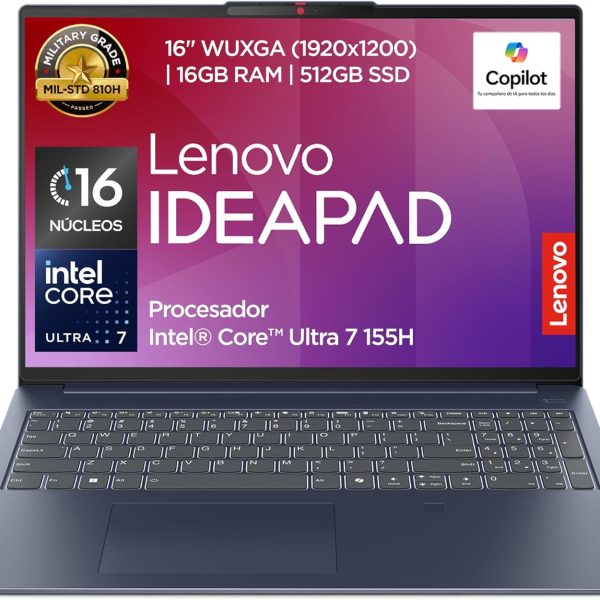 Lenovo IdeaPad Slim 5 16IMH9 Laptop | 16" WUXGA Intel Core Ultra 7 155H 16GB RAM 512GB SSD | Integrated NPU Intel AI Boost 11 Tops | Windows 11 Home