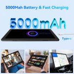 ⁦FYMLCPFY Android 14 Tablet 10 Inch Octa-Core 8GB+64GB(TF 1TB), 1280x800 HD IPS Wi-Fi 6 Model/Widevine L1/5000mAh/Dual Camera/Face ID PC 2024 - Black⁩ - الصورة ⁦7⁩