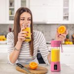 ⁦Pink Portable Mini Blender Bottle for Shakes & Smoothies - USB Rechargeable On-The-Go Mixer Cup for Fruit Juice & Protein⁩ - الصورة ⁦6⁩