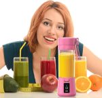 ⁦Pink Portable Mini Blender Bottle for Shakes & Smoothies - USB Rechargeable On-The-Go Mixer Cup for Fruit Juice & Protein⁩ - الصورة ⁦8⁩