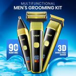 ⁦VGR VL-366 Limited Edition Professional 3 in 1 Grooming Kit with 600mAh Lithium battery, All in one Trimmer for Men, Suitable for Face, Nose, Ear & Body Grooming, 90 min Runtime (Gold) 1 Year Warranty⁩ - الصورة ⁦2⁩
