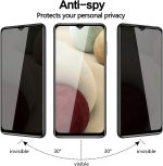 ⁦SUKER [2-Pack] for Samsung Galaxy A12/A32 5G Privacy Screen Protector, Anti-Spy 9H Hardness Anti-Scratch Bubble Free Tempered Glass Screen Protector for Galaxy A12/A32 5G 6.5 inch (Black)⁩ - الصورة ⁦3⁩