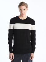 ⁦LC WAIKIKI Men Crew Neck Long Sleeve Striped Knitwear Sweater⁩ - الصورة ⁦3⁩