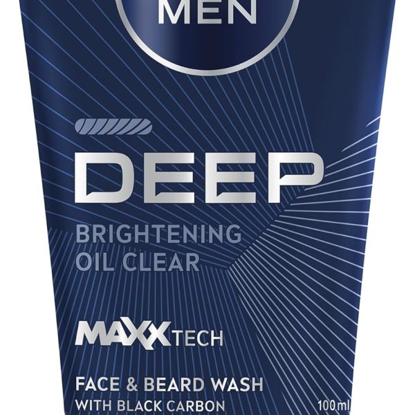NIVEA MEN Face & Beard Wash Cleanser, DEEP Active Charcoal, 100ml