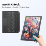 ⁦AWOW 10.1" 2-in-1 Windows Tablet with Keyboard, Intel N100 Processor, 12GB DDR5 RAM, 256GB Storage, Detachable Touchscreen Laptop, Windows 11, Dual-Band WiFi, Bluetooth, USB 3.0, HDMI, Dual Cameras⁩ - الصورة ⁦2⁩