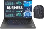 Lenovo ThinkPad E16 Gen 1 Home & Business Laptop (Intel i7-1355U 10-Core, 16.0" 60 Hz Wide UXGA (1920x1200), Intel Iris Xe, 40GB RAM, 1TB M.2 2242 PCIe SSD, Win 11 Pro) with Premium Backpack