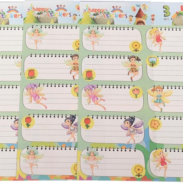 Set Of 30 Pieces Of School Name Tags for Girls, 10 × 3 Cm TSL-819 With Durable Materials And Long Lasting Use - Multi Colour