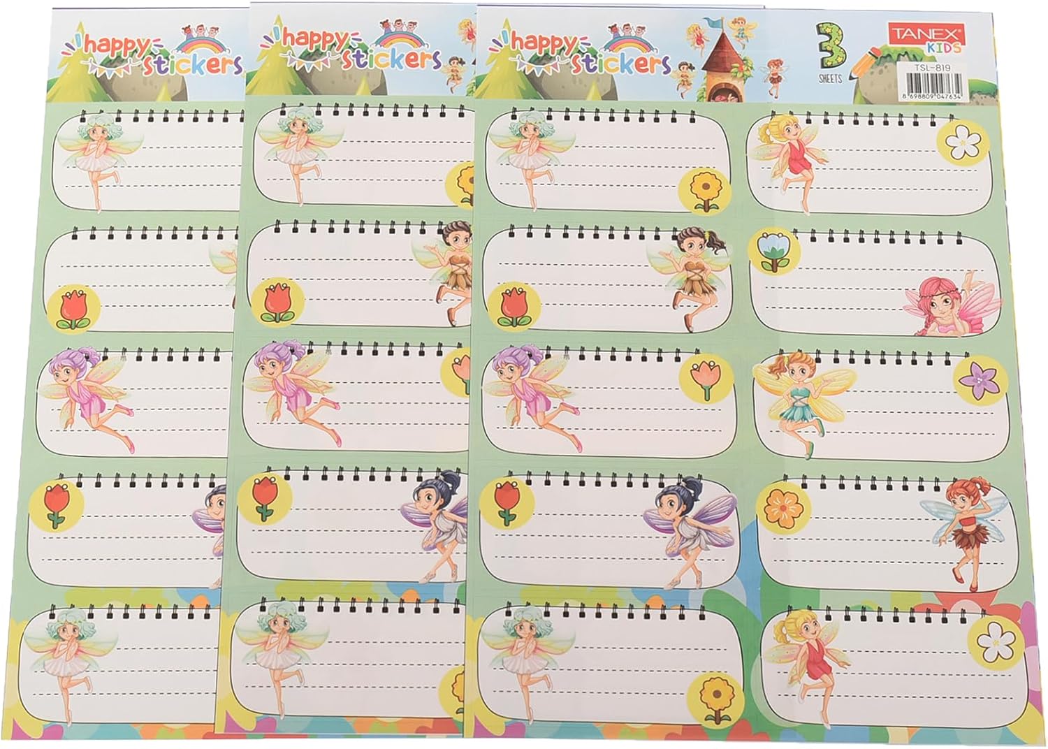 71mTUeiafhL._AC_SL1500_.jpg Set Of 30 Pieces Of School Name Tags for Girls, 10 × 3 Cm TSL-819 With Durable Materials And Long Lasting Use - Multi Colour