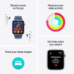 ⁦Apple Watch SE (2nd Gen) [GPS 40mm] Smartwatch with Starlight Aluminum Case with Lake Green Sport Loop One Size. Fitness and Sleep Trackers, Crash Detection, Heart Rate Monitor, Carbon Neutral⁩ - الصورة ⁦3⁩