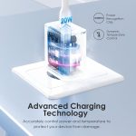 ⁦Oraimo 20W Type C Fast Charger Pd 3.0 Usb C Wall Adapter Compatible For Samsung Galaxy S22 S21/S21+/S21 Ultra/S20/S20+/S20 Fe/Note 20 Ultra/10, Google Pixel 6/5/4, White⁩ - الصورة ⁦3⁩