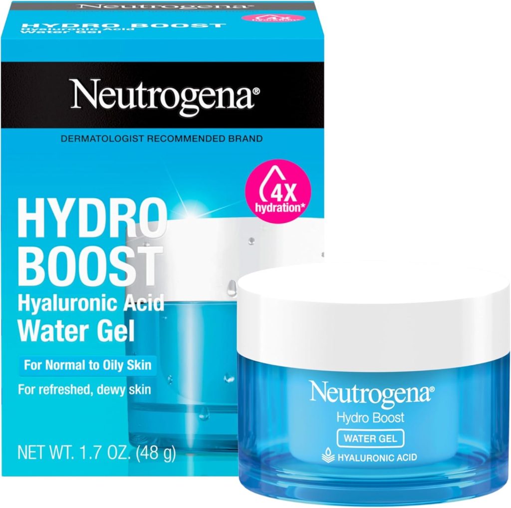 Neutrogena Hydro Boost Water Gel Face Moisturizer, Normal to Combination Skin, Lightweight, Oil-free, 100% Alcohol Free, Suitable for Sensitive Skin, 50ml