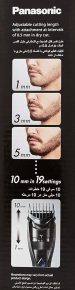 ⁦ماكينة تشذيب اللحية للاستخدام الرطب والجاف من باناسونيك - لون اسود ER-GB37⁩ - الصورة ⁦6⁩