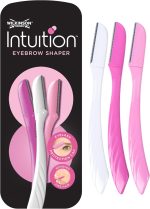 WILKINSON SWORD - Intuition Eyebrow Shaper | Facial Hair Remover and Trimmer | Exfoliating Dermaplaning Tool | 3 x Disposable Razors