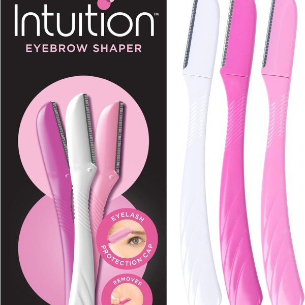 WILKINSON SWORD - Intuition Eyebrow Shaper | Facial Hair Remover and Trimmer | Exfoliating Dermaplaning Tool | 3 x Disposable Razors