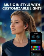 ⁦Soundcore V20i by Anker Open-Ear Headphones, Adjustable Ear Hooks, Ultra-Comfort, Snug Fit, Powerful Sound, Clear Calls, LED Lights, 36H Playtime, Bluetooth 5.4 Earbuds, Black - 18 Months Warranty⁩ - الصورة ⁦6⁩