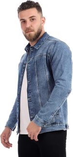 ⁦Andora Mens Full Buttoned Casual Denim Jacket⁩ - الصورة ⁦5⁩