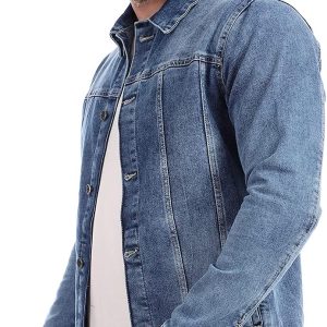 ⁦Andora Mens Full Buttoned Casual Denim Jacket⁩ - الصورة ⁦5⁩