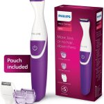 Philips Essential Bikini Trimmer. Trim. Shave & Style. Mini Shaving Head Included. Portable. Battery, Brt38315. 2 Years Warranty, Whitepurple