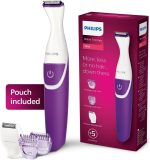 Philips Essential Bikini Trimmer. Trim. Shave & Style. Mini Shaving Head Included. Portable. Battery, Brt38315. 2 Years Warranty, Whitepurple
