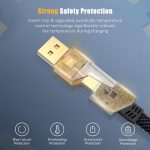⁦YISH Multi USB Cable 4 in 1 Universal: 1.8 m Multiple USB Charger Cable, Nylon Fast Charging Cable with USB A/USB C to 65W Type C/27W PD Compatible with iPhone Samsung Galaxy Macbook iPad⁩ - الصورة ⁦5⁩