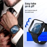 ⁦Goton Waterproof Case for Apple Watch Screen Protector 45mm Series 7 8 9, Tempered Glass Face Cover for iWatch Accessories 45 mm Black⁩ - الصورة ⁦7⁩