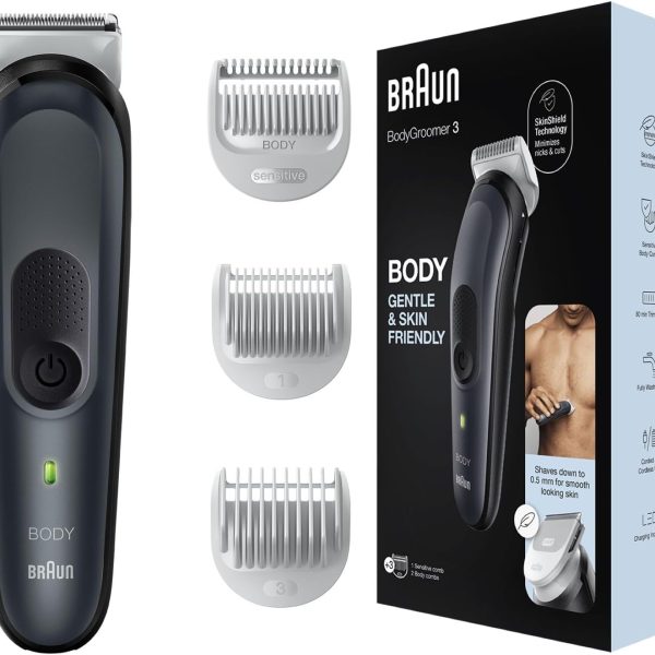 ماكينة حلاقة براون لحلاقة الجسم BG3340 مع تقنية سكين شيلد و3 ملحقات