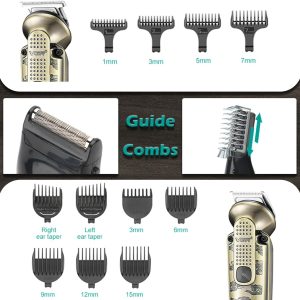 ⁦VGR 095 Beard Trimmer for Men, 7 in 1 Waterproof Cordless Hair Trimmer and Trimmer, Electric Shavers with T-Blade, Grooming Kit for Nose Body Ear Mustache⁩ - الصورة ⁦6⁩