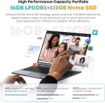 ⁦CHUWI MiniBook X 2-in-1 Laptop 10.51", 16GB LPDDR5 512GB SSD, Intel N150 (up to 3.6GHz), Windows 11 Convertible Laptop, 2TB SSD Expand, FHD IPS 2K Touchscreen, Backlit Keyboard, WiFi 6, BT5.2⁩ - الصورة ⁦4⁩