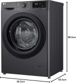 ⁦LG Vivace Washing Machine, 8 Kg, Middle Black - F4R3TYG6J.AMBPEEC⁩ - الصورة ⁦8⁩