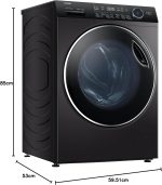 ⁦Haier 10.5 Front Loading Washing Machine with 6 KG Dryer, 525mm Super Drum, Direct Motion inverter Motor, Laser Welding, i-Refresh, Dark Silver, HWD100-B14979S8⁩ - الصورة ⁦6⁩
