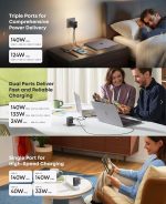 ⁦Anker Zolo Wall Charger 140W PD, GaN, 3Ports x USB-C, 1 x USB-A, Touchscreen, Compatible with iPhone, Samsung, Pixel, MacBook, Chromebook, AirPods and more, Dark Gray, 18 Months Warranty⁩ - الصورة ⁦5⁩
