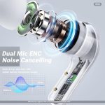 ⁦Earbuds Air31, Wireless, Wired Earphones Transparent with Deep Bass, Stereo Sound, Bluetooth Headphone with Charging Case, White, Black and Pink (black)⁩ - الصورة ⁦3⁩