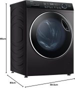 ⁦Haier 12 KG Front Loading Washing Machine, 525mm Super Drum, Direct Motion Inverter Motor, Laser Welding, Steam, Dark Silver, HW120-B14979S8⁩ - الصورة ⁦6⁩