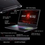 ⁦Acer Nitro 17 Gaming Laptop | AMD Ryzen 7 7840HS Octa-Core CPU | NVIDIA GeForce RTX 4060 Laptop GPU | 17.3" QHD 165Hz IPS Display | 1TB Gen 4 SSD | Wi-Fi 6E | RGB Backlit KB | AN17-41-R7G3, Black⁩ - الصورة ⁦9⁩