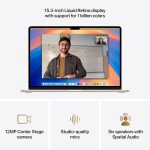 ⁦Apple 2025 MacBook Air 15-inch Laptop with M4 chip: Built for Apple Intelligence, 15.3-inch Liquid Retina Display, 16GB Unified Memory, 256GB SSD Storage, 12MP Center Stage Camera, Touch ID Starlight⁩ - الصورة ⁦4⁩