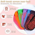 ⁦شراب كاحل مضادة للانزلاق للأطفال - 6 أزواج شرابات ترامبولين للأطفال الصغار من الجنسين من سن عامين وحتى 13 عام - متعدد الألوان - زوج واحد⁩ - الصورة ⁦2⁩