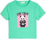 KOTON Girls Short Sleeve T-Shirt Modern