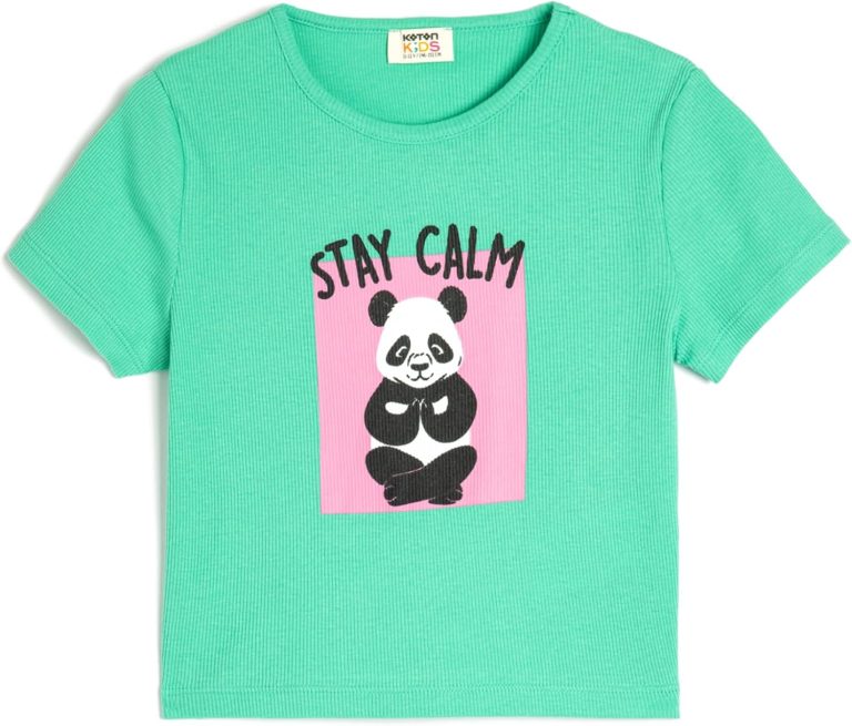 KOTON Girls Short Sleeve T-Shirt Modern