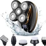 VGR V-316 Mens Head Shaver for Bald Men 5 in 1 LED Electric Cordless Razors USB Rechargeable Wet & Dry Grooming Kit Nose Hair Trimmer IPX5-Waterproof