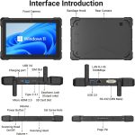 ⁦HEIGAOLA Rugged Tablet Win 11 Pro,Celeron Quad-Core 8GB RAM/128 GB ROM,FHD 10.1 INCH Touchscreen HDMI 2.0 Tablet PC IP67 Waterproof,16000mAh Battery,BT 5.2 WiFi 5.0 Ethernet⁩ - الصورة ⁦8⁩