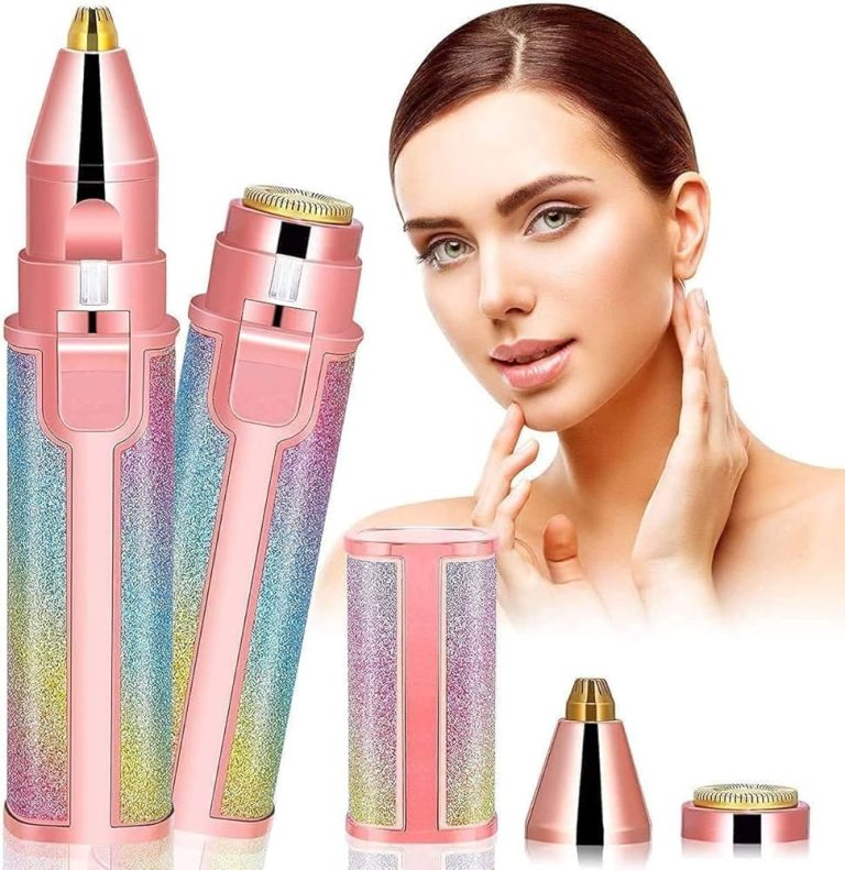 2-in-1 Electric Hair Trimmer for Women, USB Rechargeable, LED Light, Dual Head for Face and Body, Pink