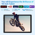 ⁦FYMLCPFY Android 14 Tablet 10 Inch Octa-Core 8GB+64GB(TF 1TB), 1280x800 HD IPS Wi-Fi 6 Model/Widevine L1/5000mAh/Dual Camera/Face ID PC 2024 - Black⁩ - الصورة ⁦5⁩