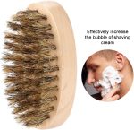 ⁦Uxsiya Men Beard Brush Soft Bristle Mustache Comb Oval Bamboo Handle Beard Shaping Tool for Home Use⁩ - الصورة ⁦4⁩