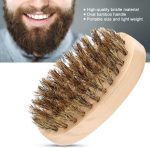 ⁦Uxsiya Men Beard Brush Soft Bristle Mustache Comb Oval Bamboo Handle Beard Shaping Tool for Home Use⁩ - الصورة ⁦6⁩