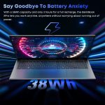 ⁦CHUWI 15.6" Laptop, 256GB LPDDR5 8GB SSD, Intel N100 (Beats N5095/N95, 3.4GHz), Windows 11 PC Laptop, 180° Aperture, FHD IPS 2K, WiFi6, BT 5.2, HDMI, USB 3.0, Type-C, RJ45⁩ - الصورة ⁦7⁩