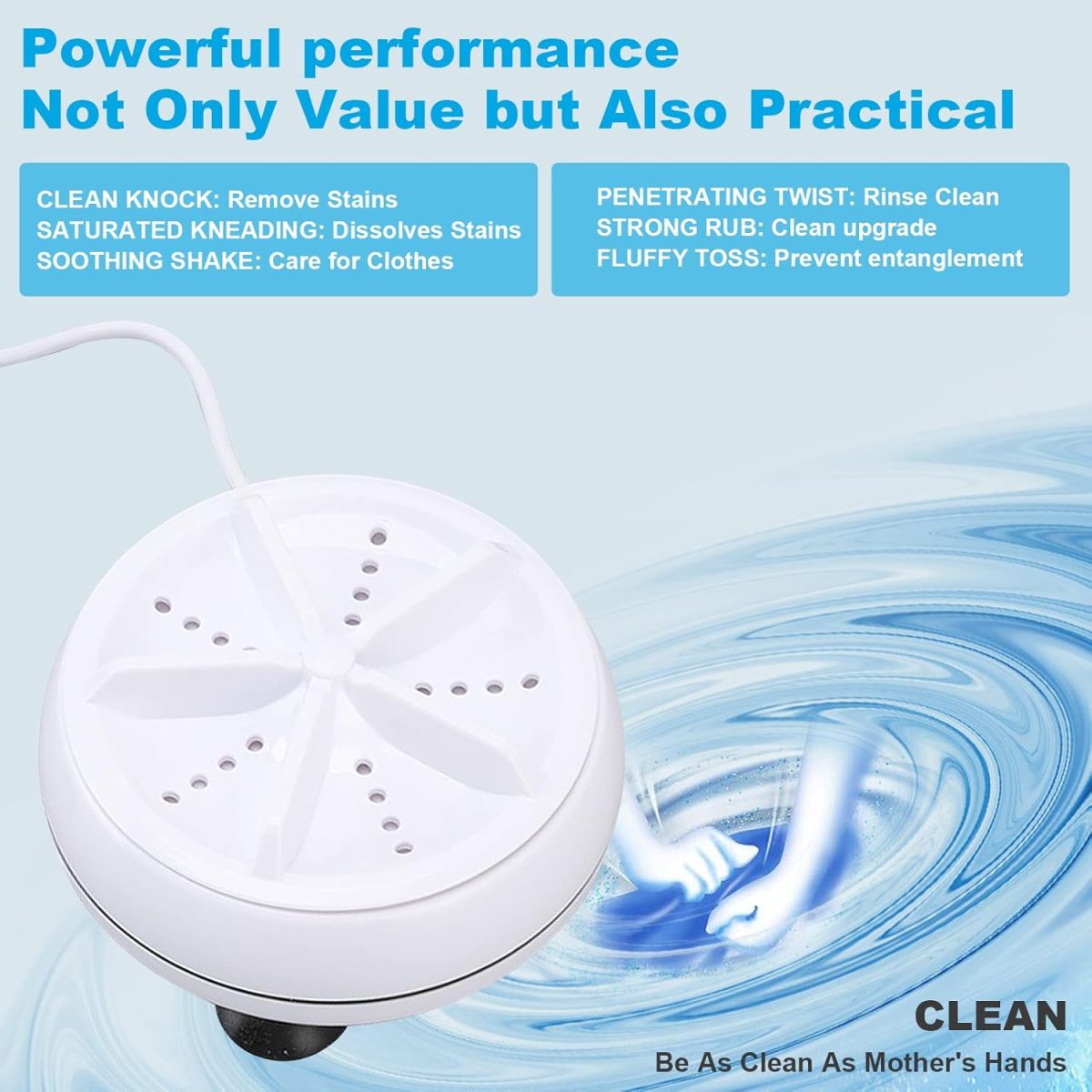 ⁦3.54in Portable Washing Machine with Suction Cups,Mini Washing Machine, 3 in 1 Bubble Cleaning USB Ultrasonic Powered Turbo Washing Machine & Sink Dishwasher for Camping, Travelling, Business Trip⁩ - الصورة ⁦2⁩