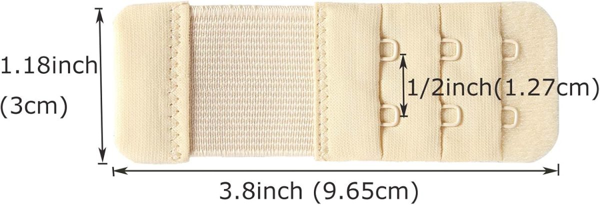 ⁦YARBAR Bra Strap Extenders 2 Hook 3 Row Soft Stretchy Bra Extender Extension Comfortable, 3 Pieces Set, Assorted, 1/2 Inch Hook Spacing, One Size⁩ - الصورة ⁦6⁩