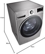 ⁦LG Washer, 21 Kg, Stainless Silver - F0P2CYV2T.ASSPEEC⁩ - الصورة ⁦10⁩