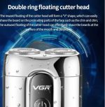 ⁦ماكينة حلاقة احترافية صغيرة للرجال v-342شفرات ثنائية دوارة مقاومة للماء IPX5 تعمل شحن وكهرباء وقت الشحن ساعة وقت تشغيل 60 دقيقة ماتور قوي أداء احترافي⁩ - الصورة ⁦4⁩